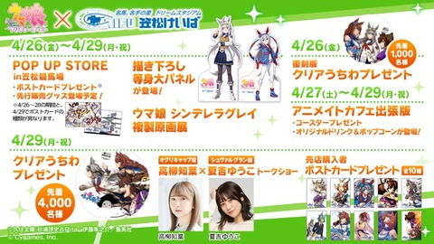 『ウマ娘』 アニメイトカフェ出張版 in 岐阜・笠松けいば 【4月27日よりコラボ開催】