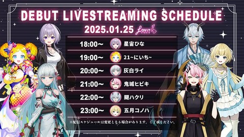 【LOViT STUDIO】6名の新人Vライバーが配信デビュー！感情を集めに来た異星人、オタ活を応援するお菓子工場長、小説家兼ダークヒーローなど独創性豊かなキャラクター