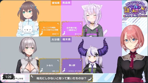 鷹嶺ルイ/ホロライブ【 #今夜は語りあいたい 】トークバラエティ今夜は語りあいたい！～地元愛強いVtuber編「愛知・大分・栃木・青森・茨城」かなり熱いトークバトル