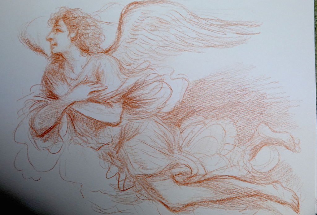 天使と聖母の模写スケッチ : 鳥写真マンガ