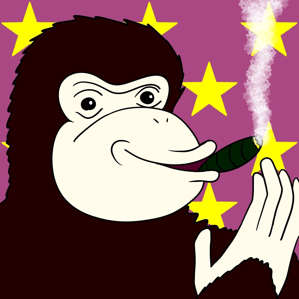 イラスト 葉巻を吸う猿 夏色アサシンの創作活動記録 イラスト 葉巻を吸う猿 夏色アサシンの創作活動記録