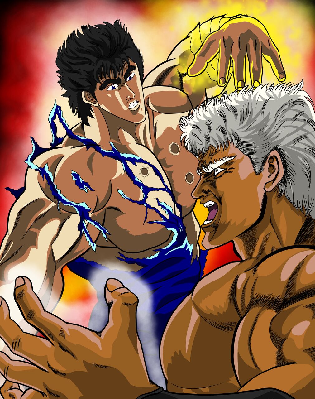 模写イラスト ケンシロウvsラオウ 北斗の拳 夏色アサシンのマンガ制作記録 模写イラスト ケンシロウvsラオウ 北斗の拳 夏色アサシンのマンガ制作記録