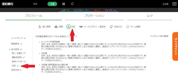 bonscasino_住所確認書類