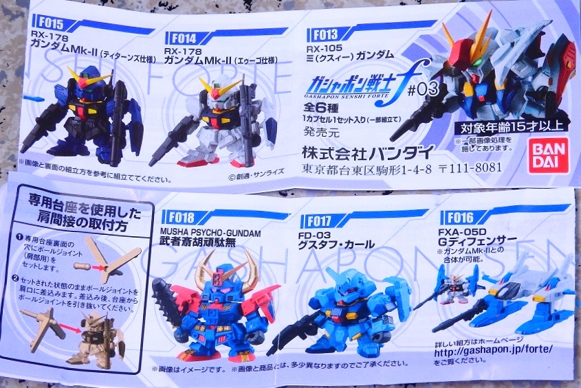 ガシャポン戦士f 03 レビュー : おもちゃの巣（玩具レビュー）