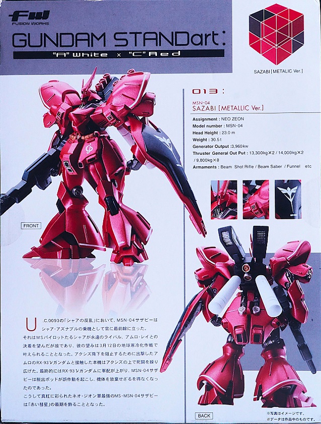FWガンダムスタンダート `A` White x `C` Red FW GUNDAM STANDart: “A”WhiteדC”Red サザビー メタリックver