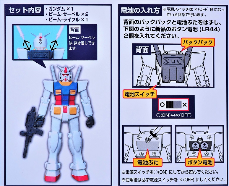 機動戦士ガンダム 電池確認画像 マルカ サウンド戦士ガンダム レビュー : おもちゃの巣（玩具レビュー）