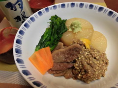 鴨大根そばの実餡かけの完成