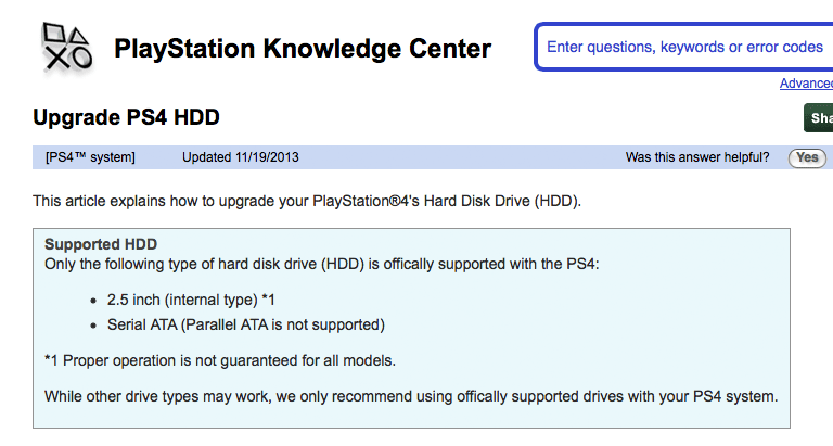 PlayStation 4 （PS4）の交換用HDDの条件に合うHDDを選んでいる