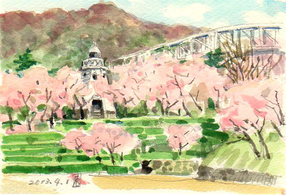 花曇りの空の下 お台場の桜は七分咲き 絵日記 新 サンデーkuぼちぼち絵日記 花曇りの空の下 お台場の桜は七分咲き 絵日記 新 サンデーkuぼちぼち絵日記