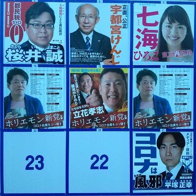 都知事選2020_ポスター掲示板