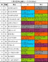 1月15日中山2レース