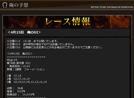 <4月15日 俺のGI>