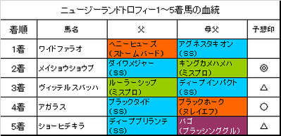 ニュージーランドトロフィー2019結果