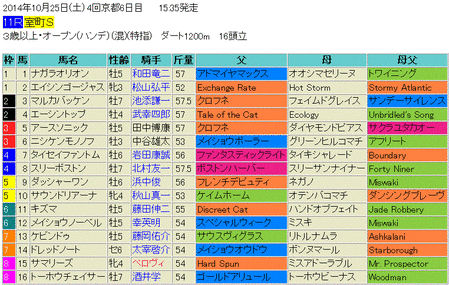 室町ステークス2014予想