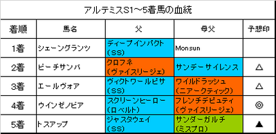 アルテミスステークス2018結果