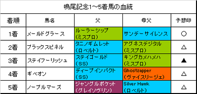 鳴尾記念2019結果