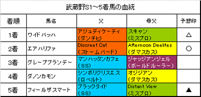 武蔵野ステークス2014結果