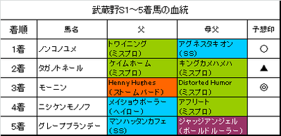 武蔵野ステークス2015結果