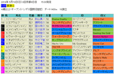 栗東S2014予想