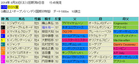 BSN賞2014予想