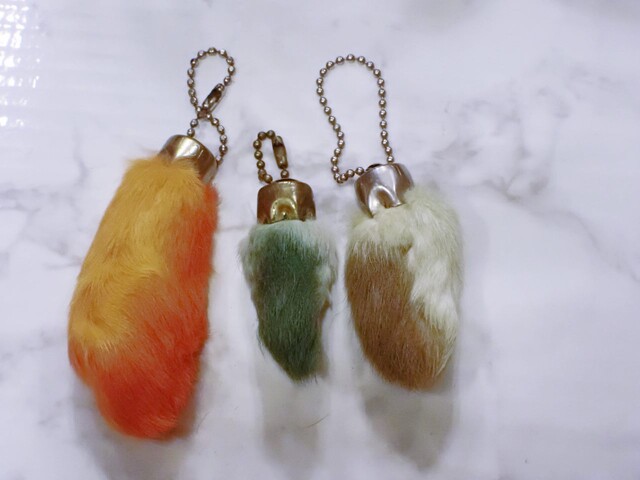 Vintage Rabbit Foot Key Chain''Brown''／ラビットフット キー
