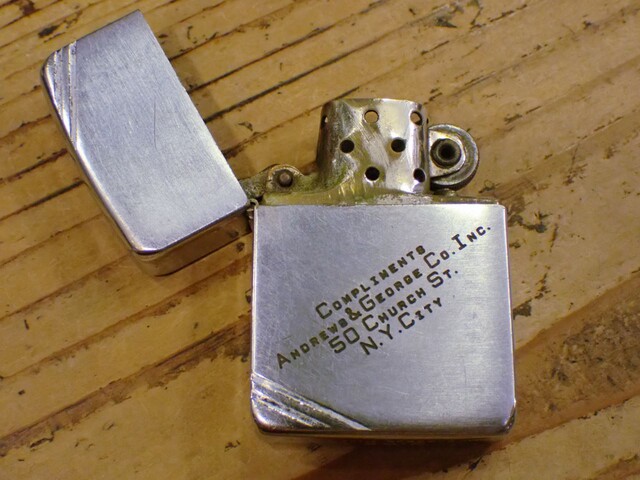 WEB限定デザイン Zippo❤️1938年~1940年製 ラウンドコーナー 4バレル