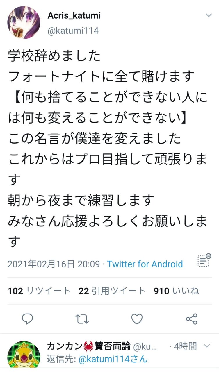 高校生のクソガキ フォートナイトのプロになる為学校を辞めます なんjsunri