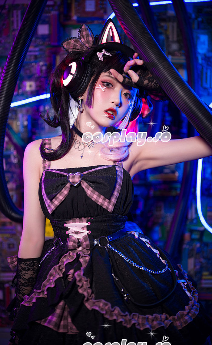 Perro Cat クラロリ ワンピース ブラック ピンク ジャンパースカート コスプレ服通販 激安コスプレ衣装のオンラインショップ Perro Cat クラロリ ワンピース ブラック ピンク ジャンパースカート コスプレ服通販 激安コスプレ衣装のオンラインショップ