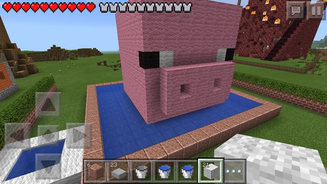 広場に豚さんのオブジェを作ってみた トシヤのゆっくりマイクラpe 広場に豚さんのオブジェを作ってみた トシヤのゆっくりマイクラpe