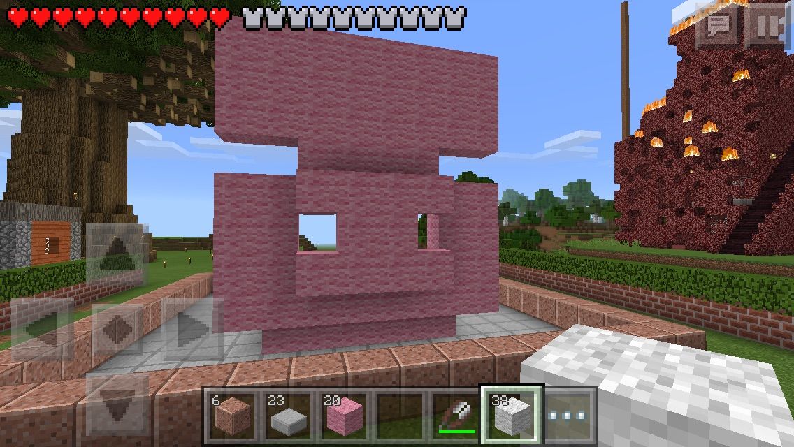 広場に豚さんのオブジェを作ってみた トシヤのゆっくりマイクラpe