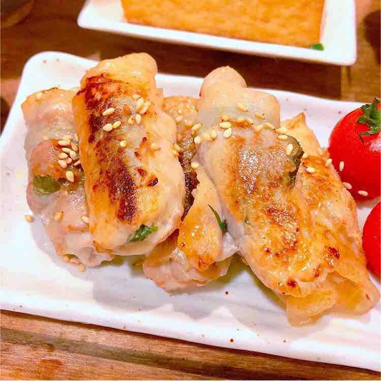 豚肉の梅大葉チーズ巻き Suzukaの楽うまカフェごはん