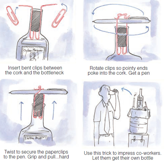 ワインオープナーなしでコルクを開ける方法 する方法