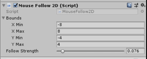 マウス位置にオブジェクトを追従させる 範囲制限つき 2d ねぎたまらぼ