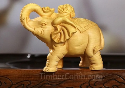 木彫り象の置物