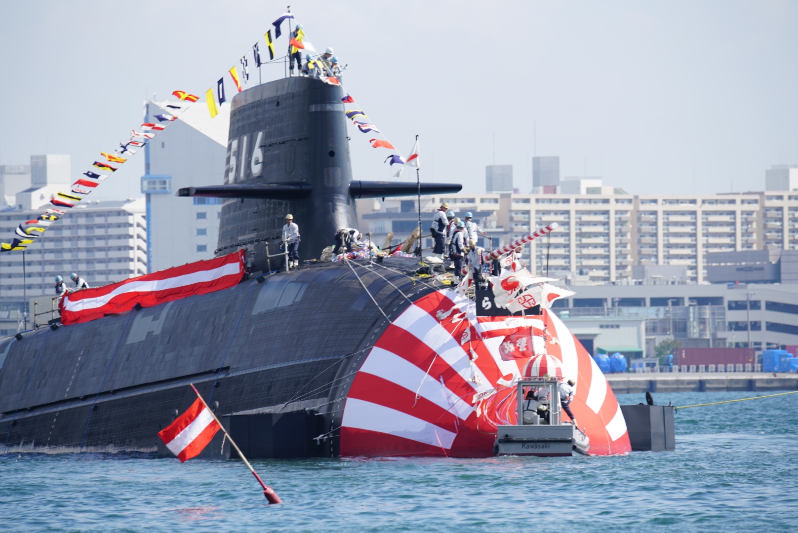 潜水艦「らいげい」川崎重工業神戸造船所進水⑤ 2023/10/17 : す 潜水艦「らいげい」川崎重工業神戸造船所進水⑤ 2023/10/17 : す