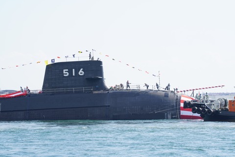 潜水艦「らいげい」川崎重工業神戸造船所進水⑦ 2023/10/17 : す