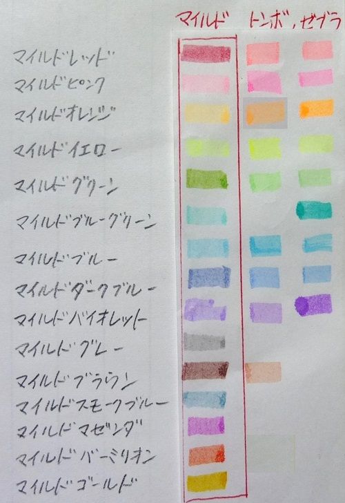 和み色の蛍光ペン マイルドライナー えびだんごの文具発信