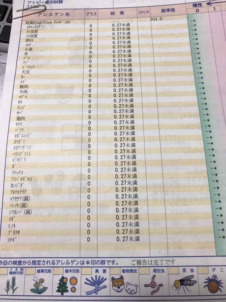 アレルギー検査の結果が Viva バツイチ