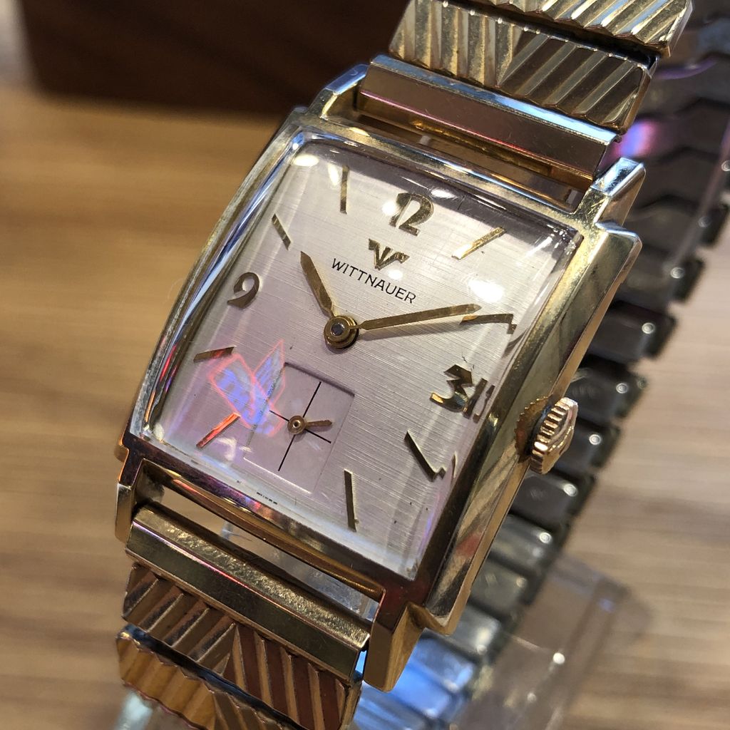 WITTNAUER 腕時計 Wittnauer QWR Day Date Wristwatch With 10K 25 Year Award on