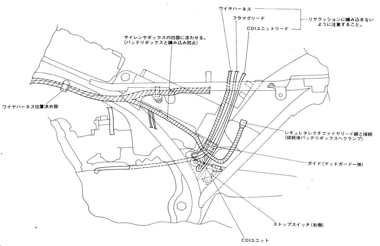 RZ 250 ケーブル通し図 : ネジのバイクブログ