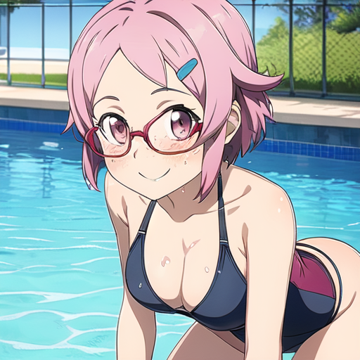 リズベット(ソードアートオンライン) 水着(眼鏡ver.)