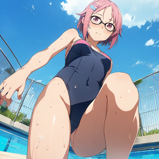 リズベット(ソードアートオンライン) スクール水着(眼鏡ver.)