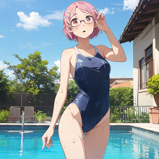 リズベット(ソードアートオンライン) スクール水着(眼鏡ver.)