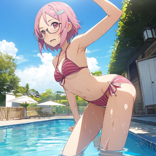 リズベット(ソードアートオンライン) ビキニ水着(眼鏡ver.)