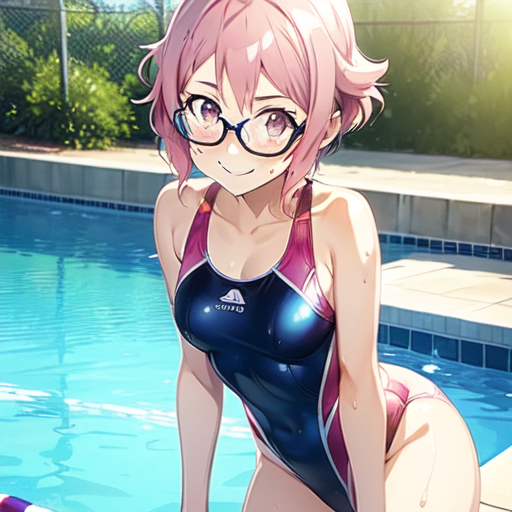 リズベット(ソードアートオンライン) 競泳水着(眼鏡ver.)