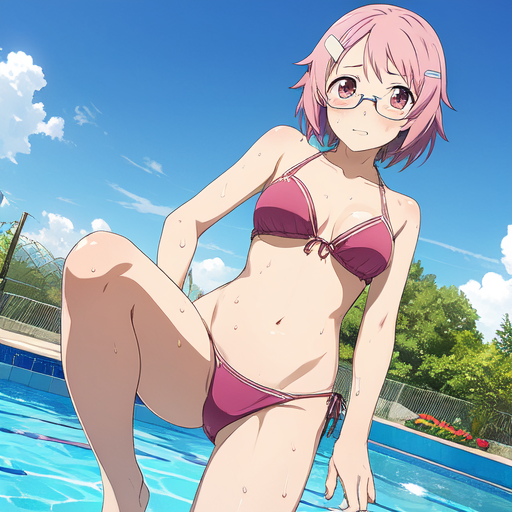 リズベット(ソードアートオンライン) ビキニ水着(眼鏡ver.)