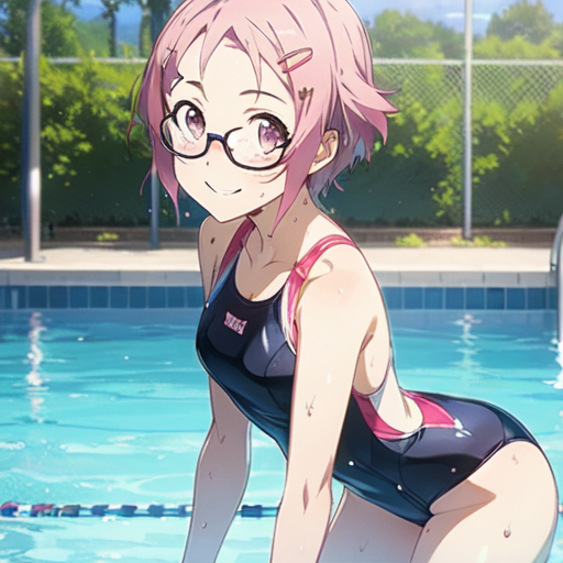 リズベット(ソードアートオンライン) 競泳水着(眼鏡ver.)