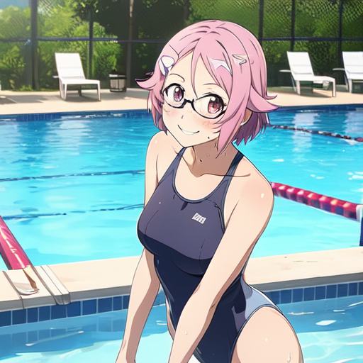 リズベット(ソードアートオンライン) 競泳水着(眼鏡ver.)