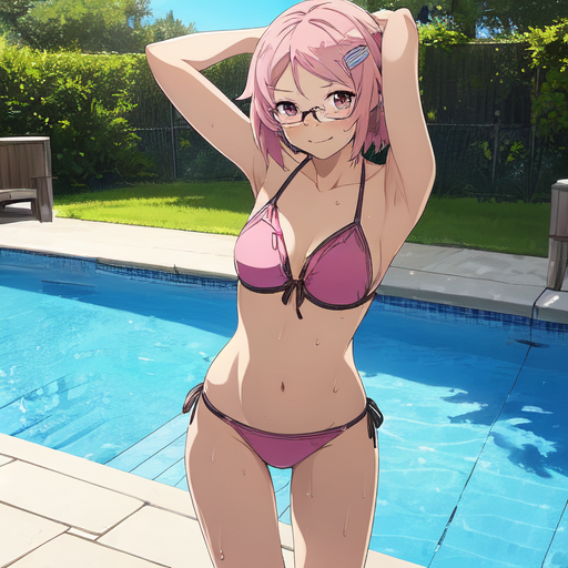 リズベット(ソードアートオンライン) ビキニ水着(眼鏡ver.)