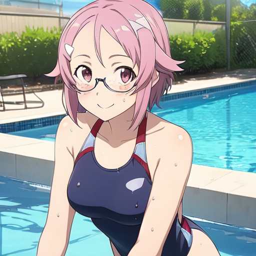 リズベット(ソードアートオンライン) 競泳水着(眼鏡ver.)